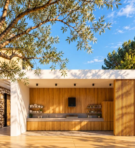 Listones de madera para exterior